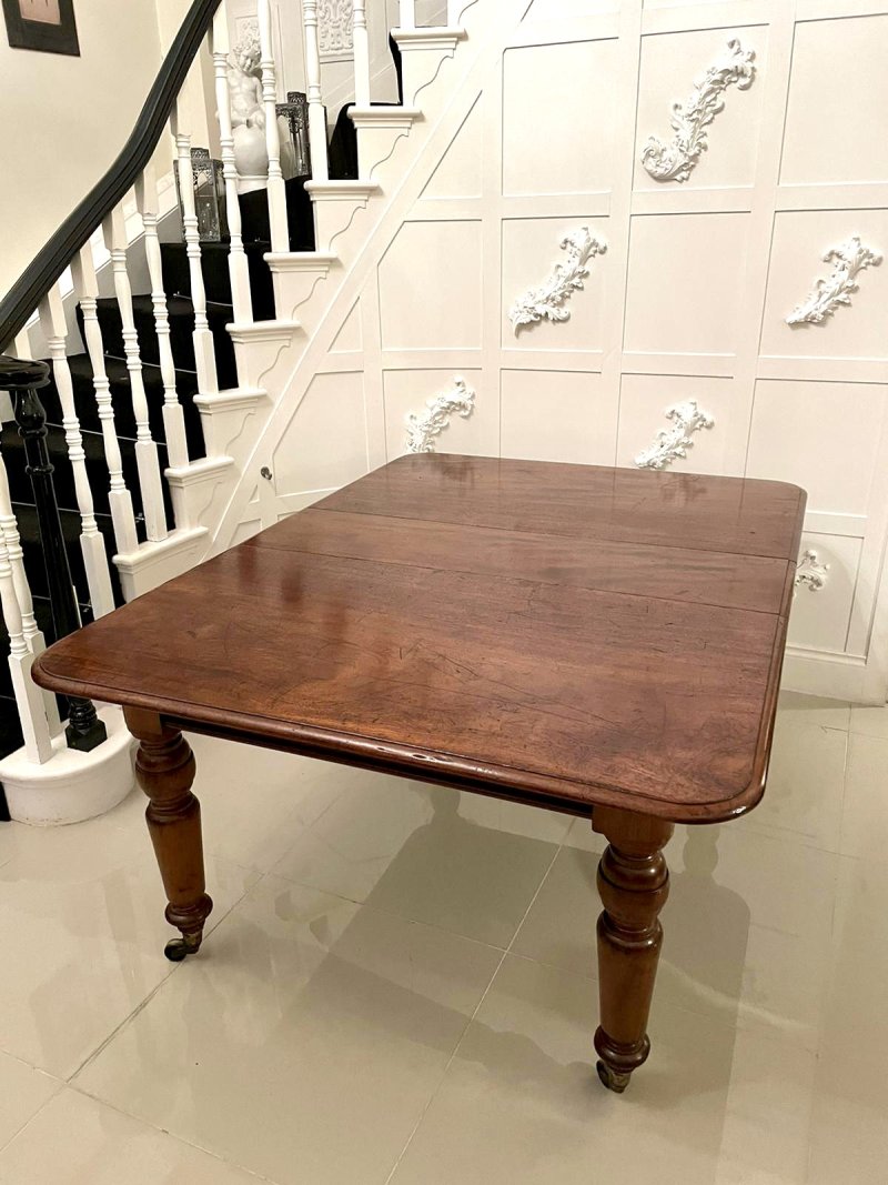 Antique Victorian Mahogany Extending Dining Table - Image 3